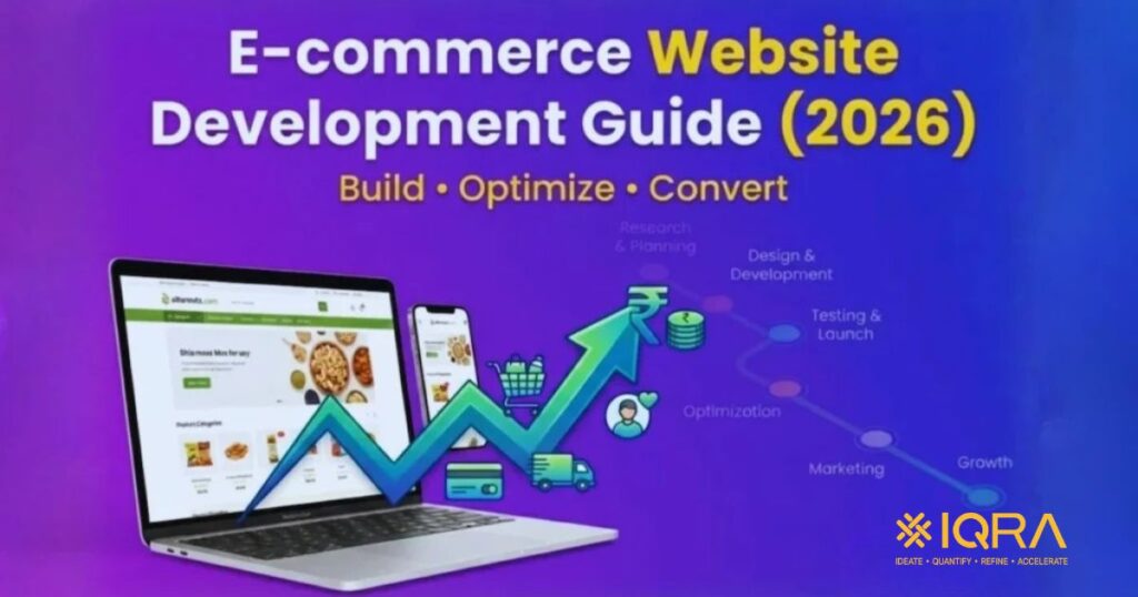 E-commerce website development guide 2026 showing structured roadmap to build scalable high converting online store