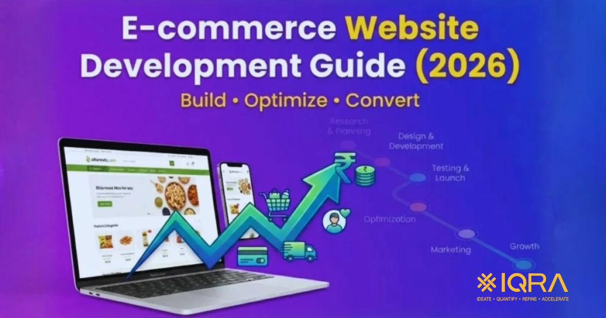 E-commerce website development guide 2026 showing structured roadmap to build scalable high converting online store