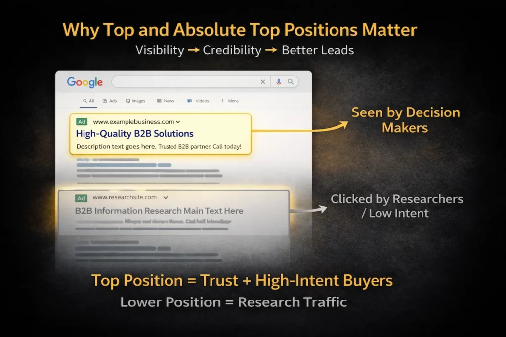 Why Top and Absolute Top Positions Matter in B2B Lead Generation