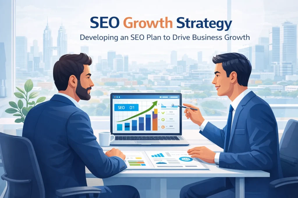 Best SEO company in Mumbai planning search engine optimization strategy with keyword ranking and growth analytics dashboard