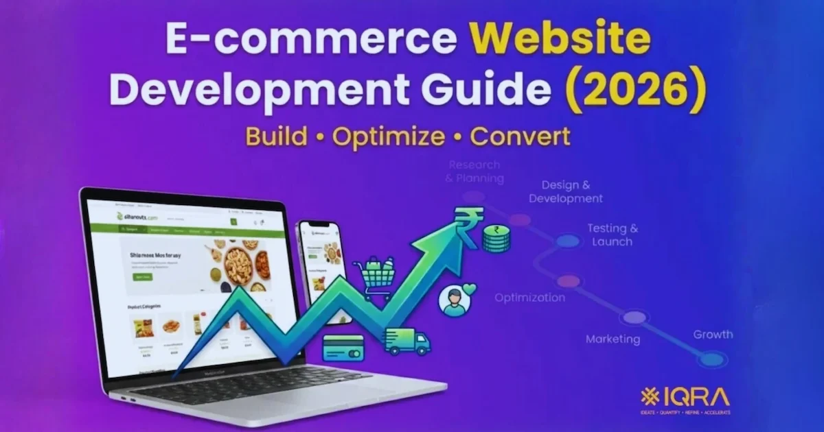 E-commerce website development guide 2026 showing structured roadmap to build scalable high converting online store