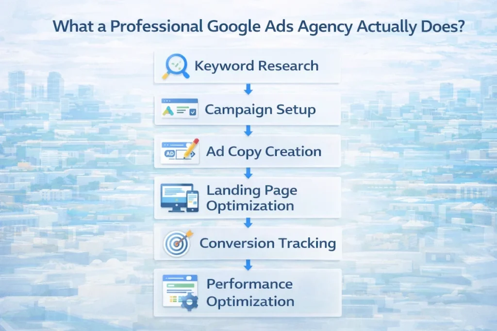 Best Google Ads Agency in Navi Mumbai for High-ROI Campaigns 2 google ads campaign management process keyword research optimization