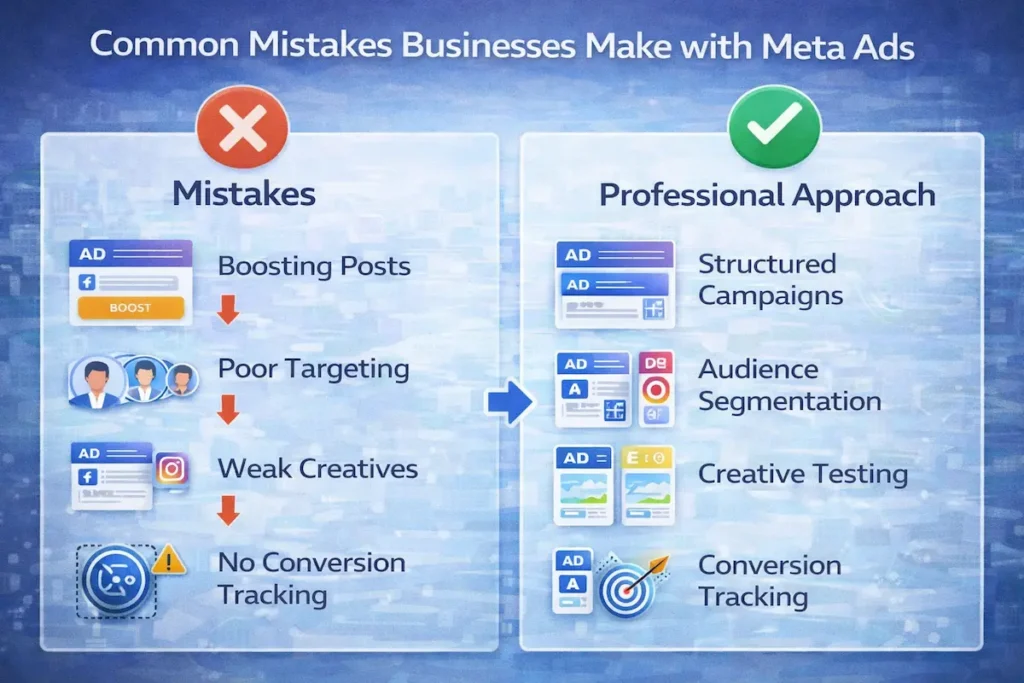 common meta ads mistakes boosting posts poor targeting