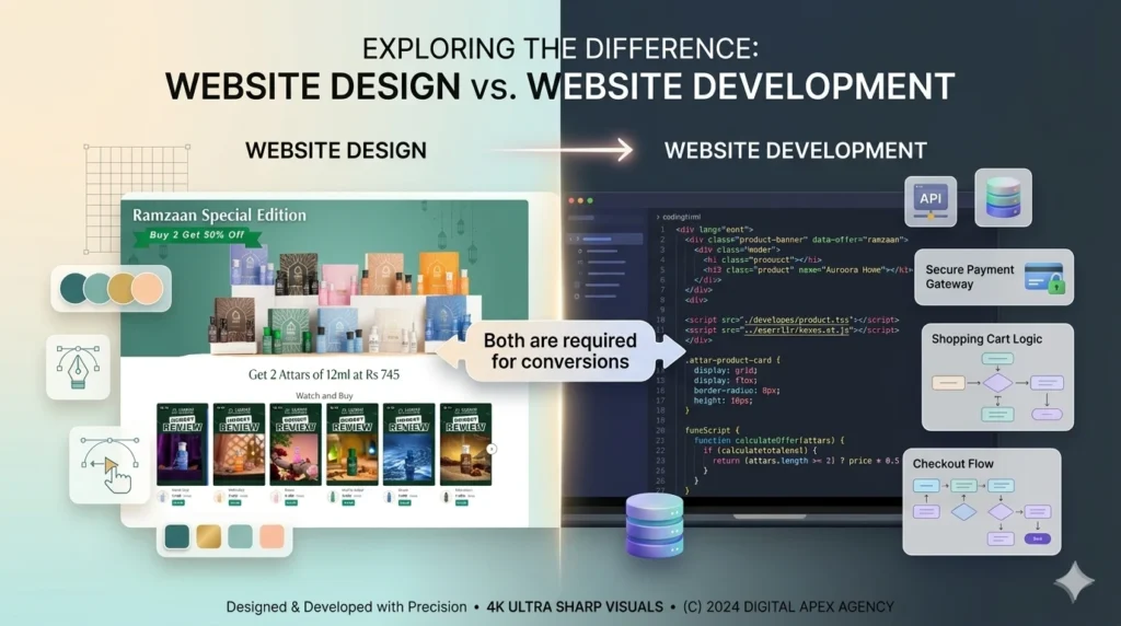 shopify design vs development difference ecommerce website ux vs functionality