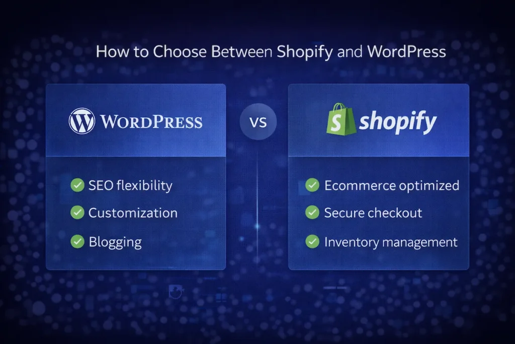 wordpress vs shopify website development comparison