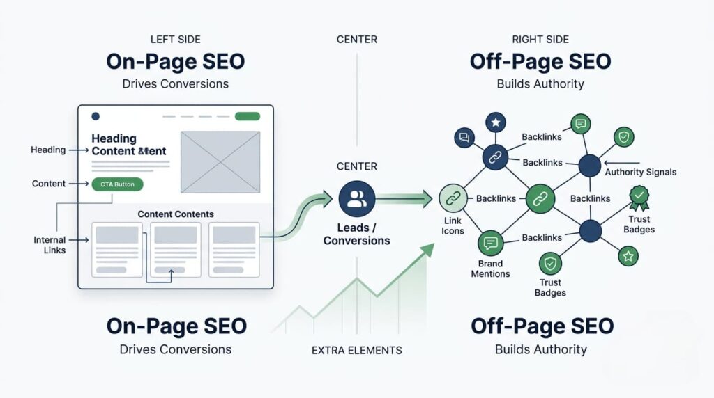 SEO traffic without conversions due to poor on-page and off-page strategy