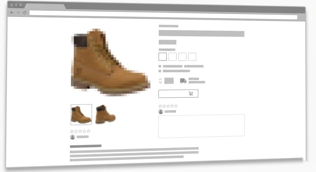 ecommerce product page with poor images and unclear product information