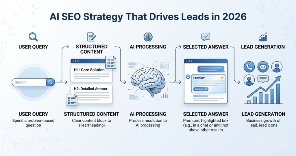 AI content optimization process for improving search visibility and conversions