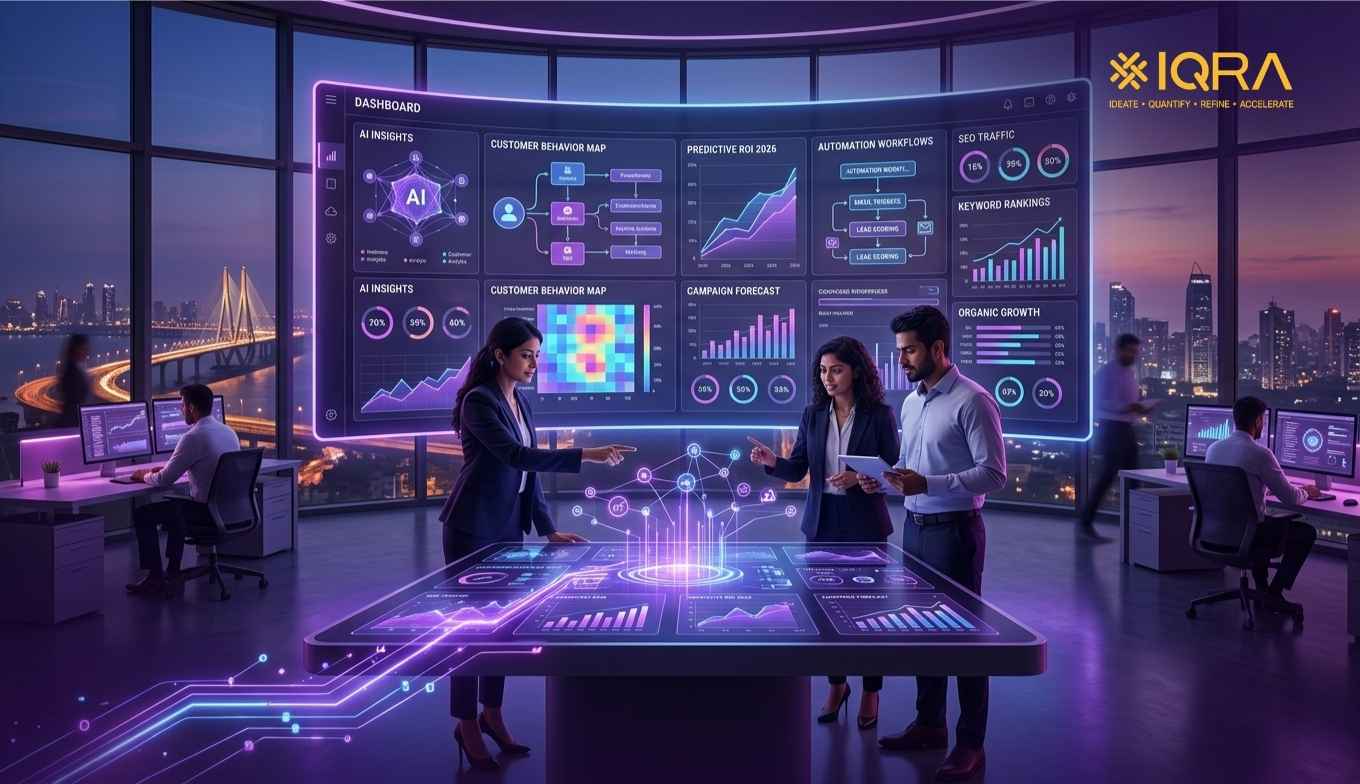 AI Trend in digital marketing dashboard with automation and analytics for business growth