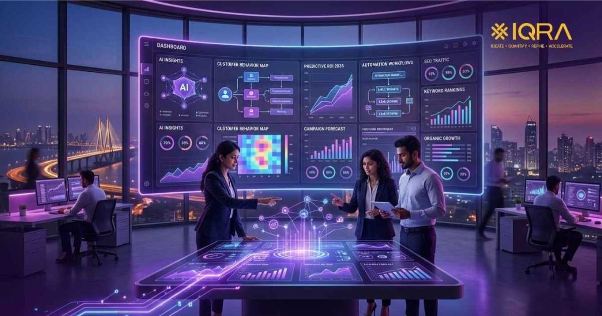 AI Trend in digital marketing dashboard with automation and analytics for business growth