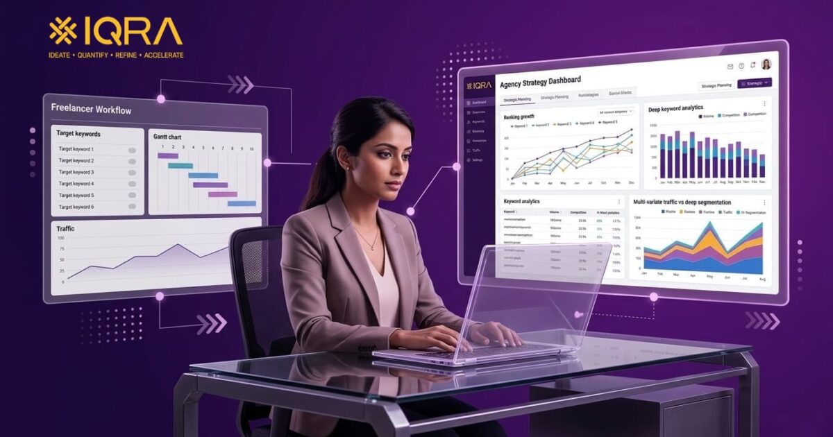business owner reviewing SEO strategist & proposals from freelancer and agency