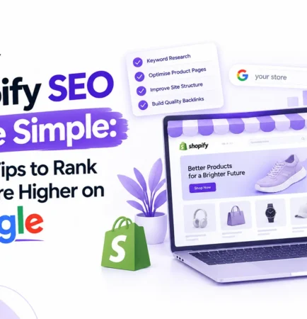 Shopify SEO guide showing ecommerce store ranking higher on Google